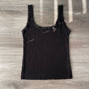 Joah Brown Black Lace Tank Top XS/S